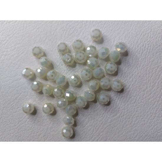 Бусины стеклянные, прозрачные, на леске "Rondelle" 10 мм жемчужный АВ, цена за 10 шт